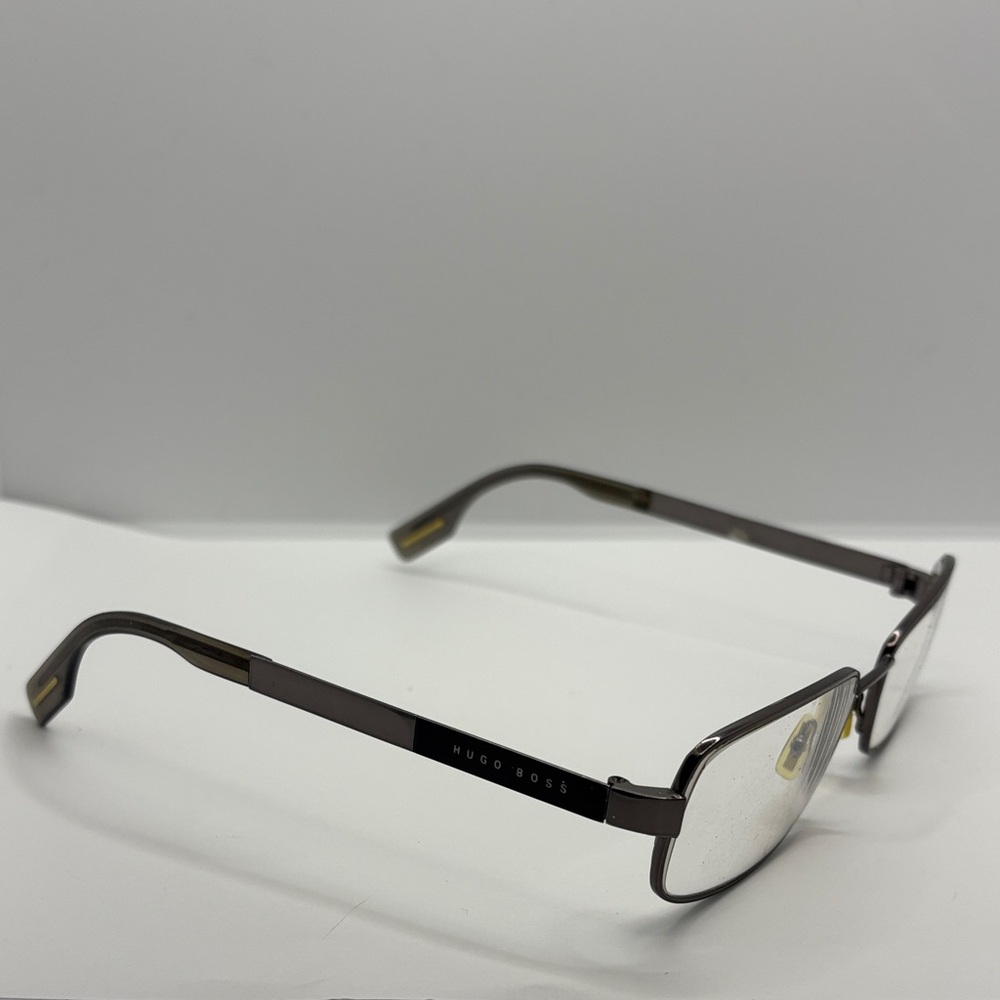 Hugo BOSS Metal eyeglass Frame in gun metal full rim gently used
